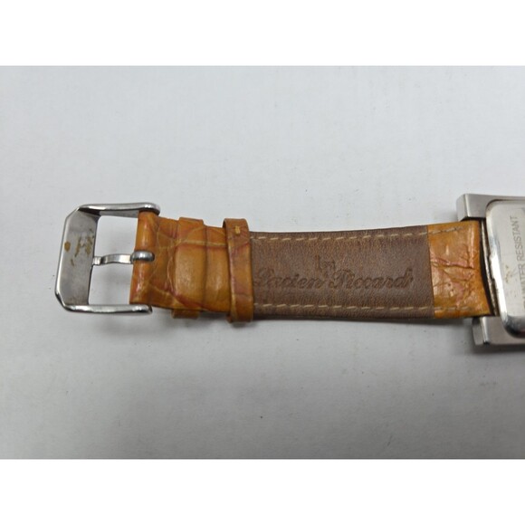 Lucien Piccard Swiss Quartz Tank Orange Crystal Bezel Womens Watch New Battery main image 2